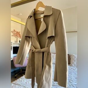 H&M suede tan trench coat. Women’s Size 4.